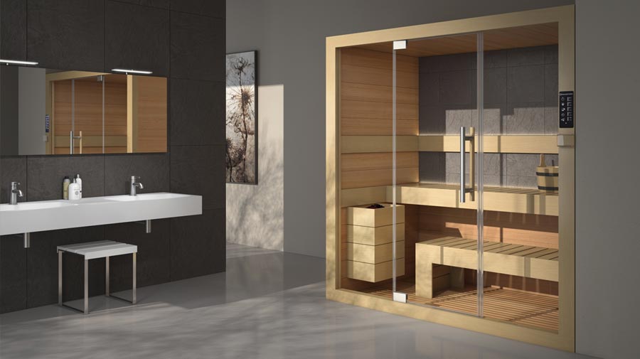 With a sauna, have a bath in wellness