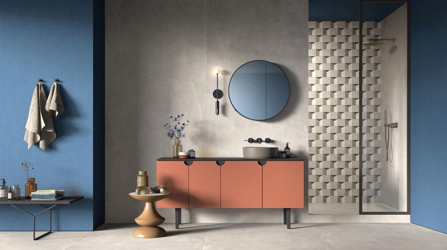 Colorful geometries in a modern bathroom
