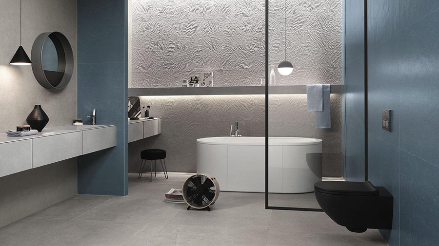 Il bagno di carattere punta sui dettagli neri