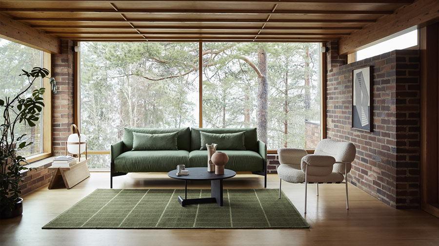 A living room at one with nature