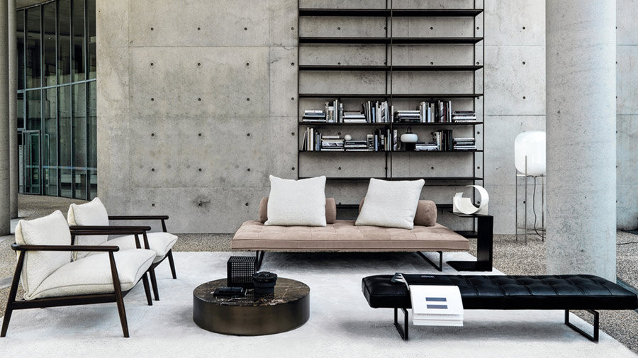The “industrial” living room is an homage to relaxation