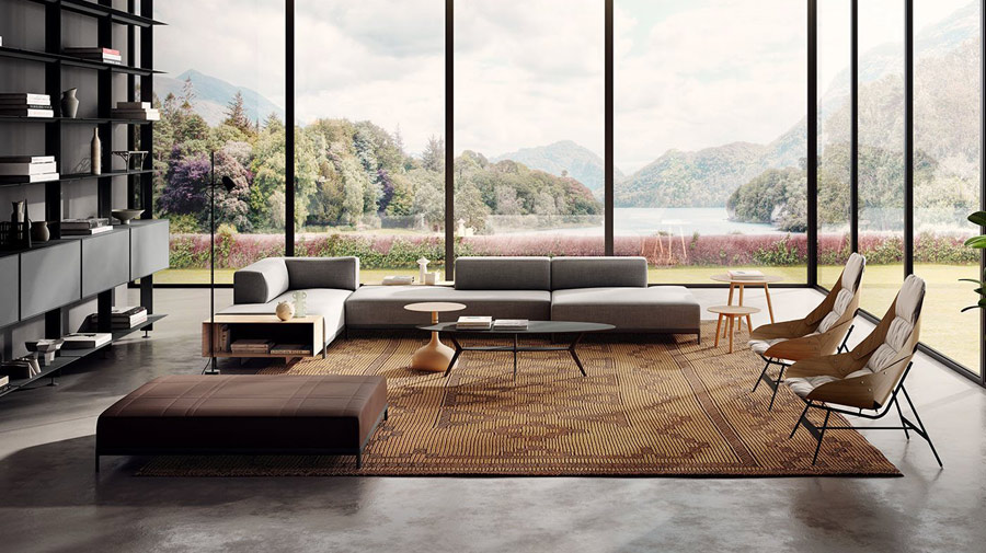 The autumn-colored living room of comfort