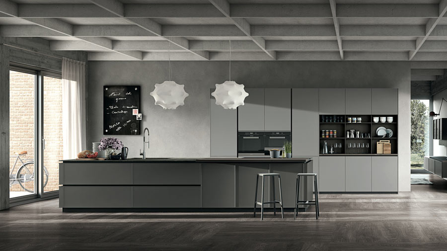 In the convivial kitchen, clean lines and ample space