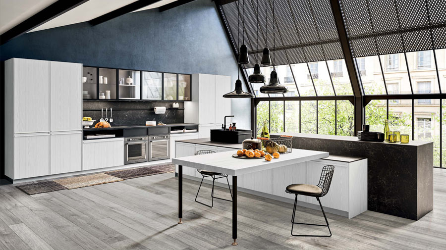 La cucina moderna interpreta lo stile industriale