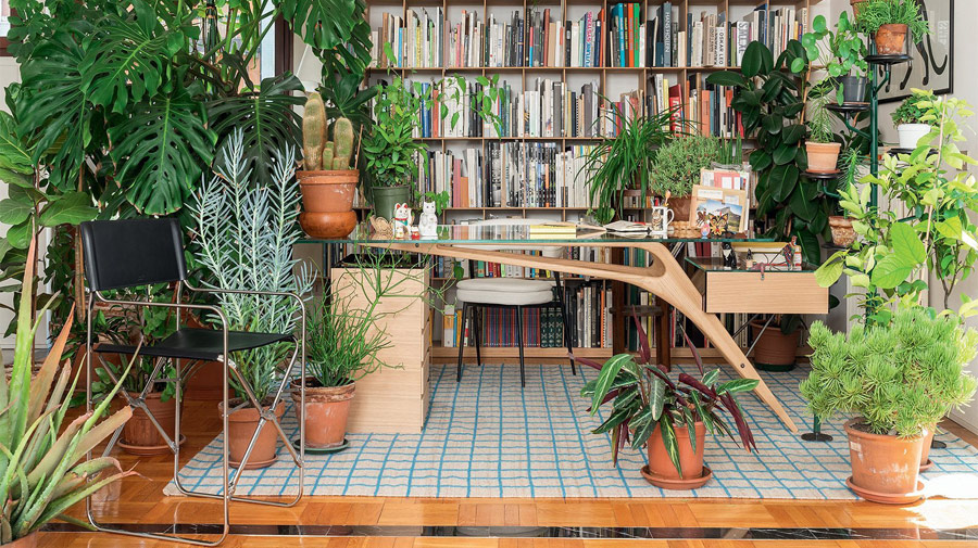 The modern study in a green oasis