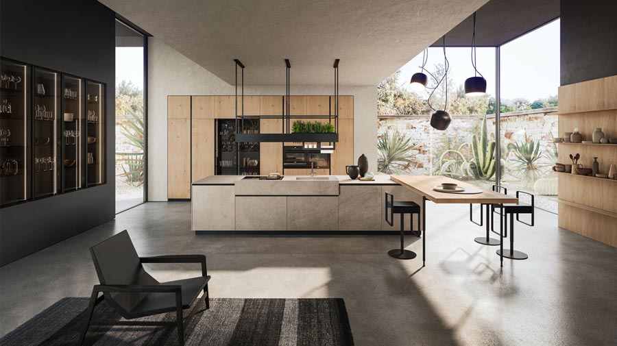 Maxi isola, tra pranzo e cucina