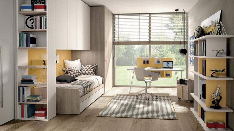 An orderly kid’s bedroom