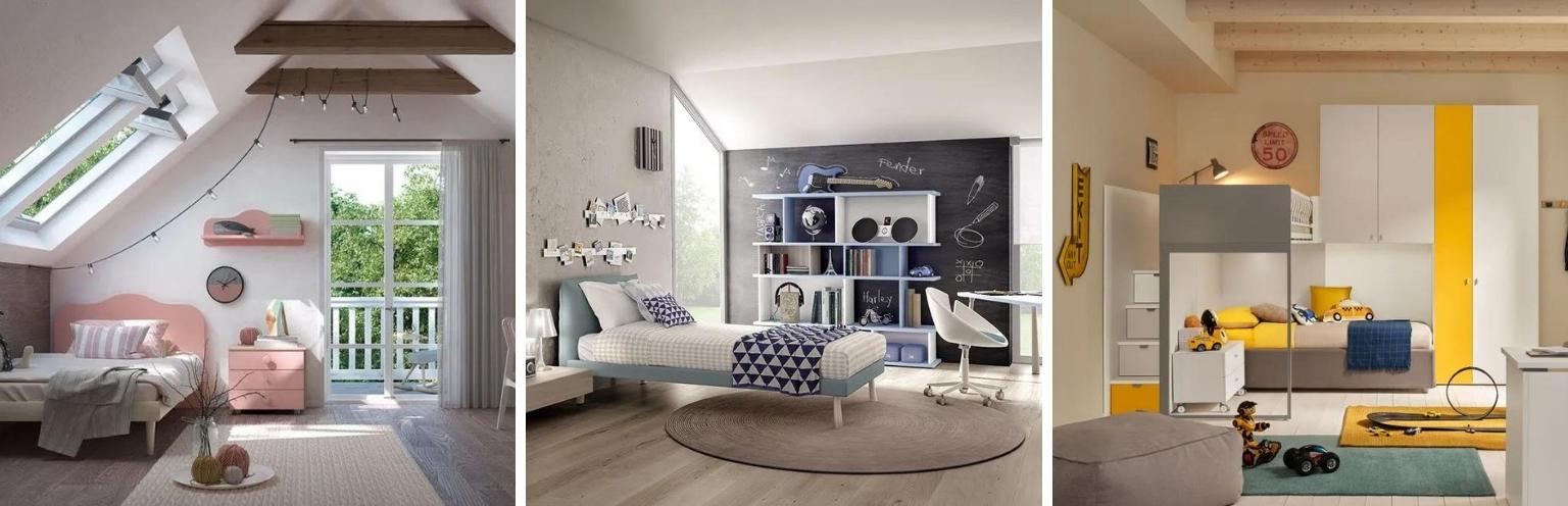 Strip Camere per Ragazzi tre camerette