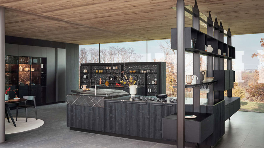 The open shelving is the highlight of the kitchen