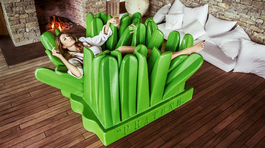 Pratone by Gufram, the evergreen chaise-longue of the '70s