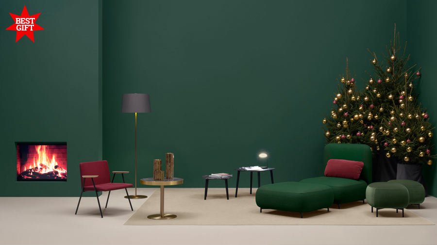 A festive living room