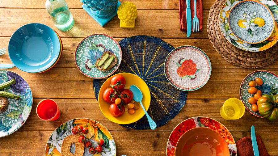 The summer table is a cornucopia of colors