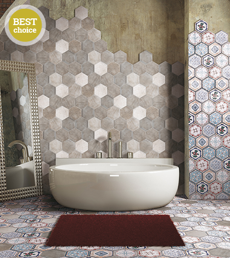 A bathroom in vintage rustic style