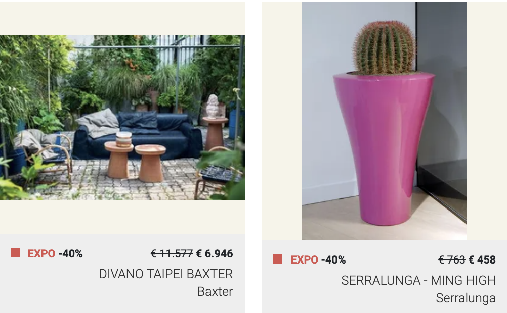 outlet arredo per esterni