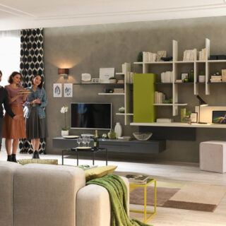 soggiorno con angolo studio