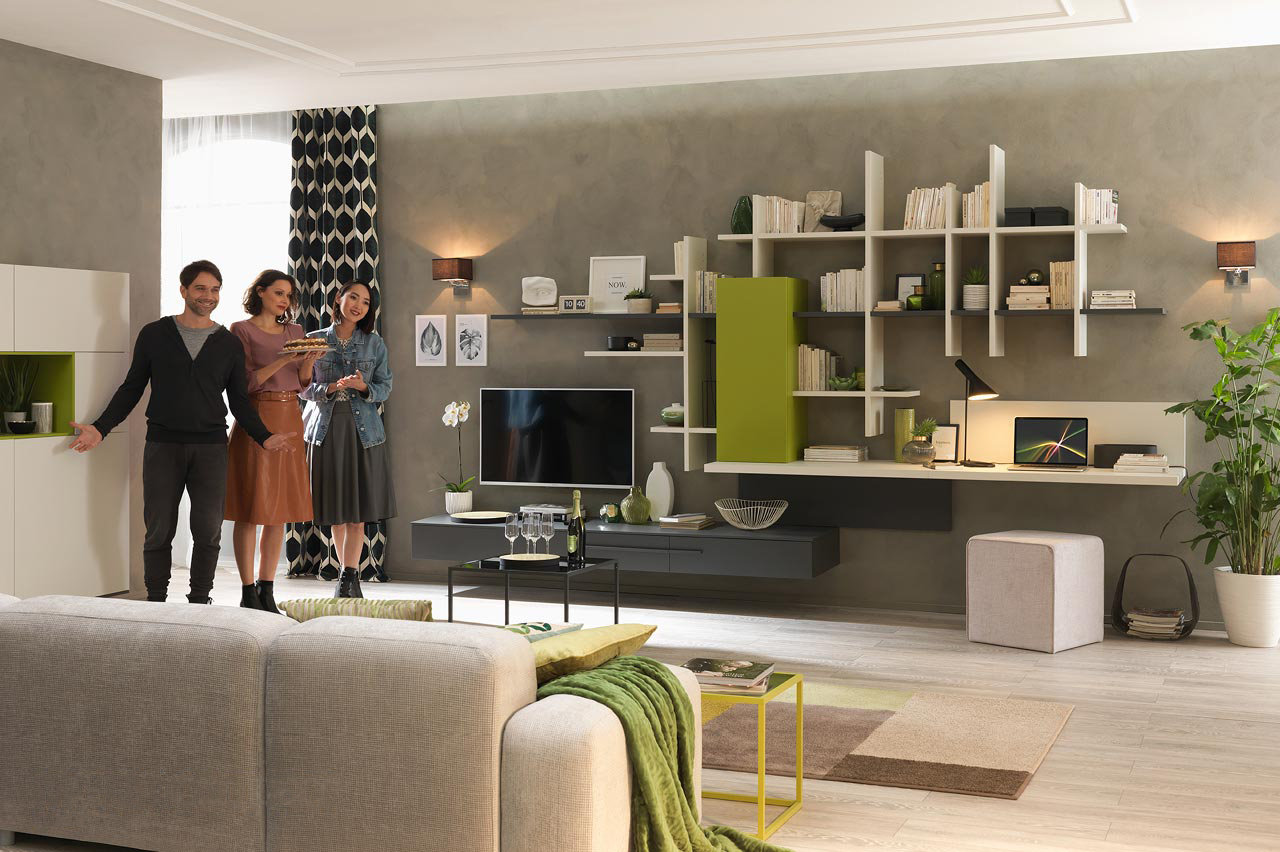 soggiorno con angolo studio