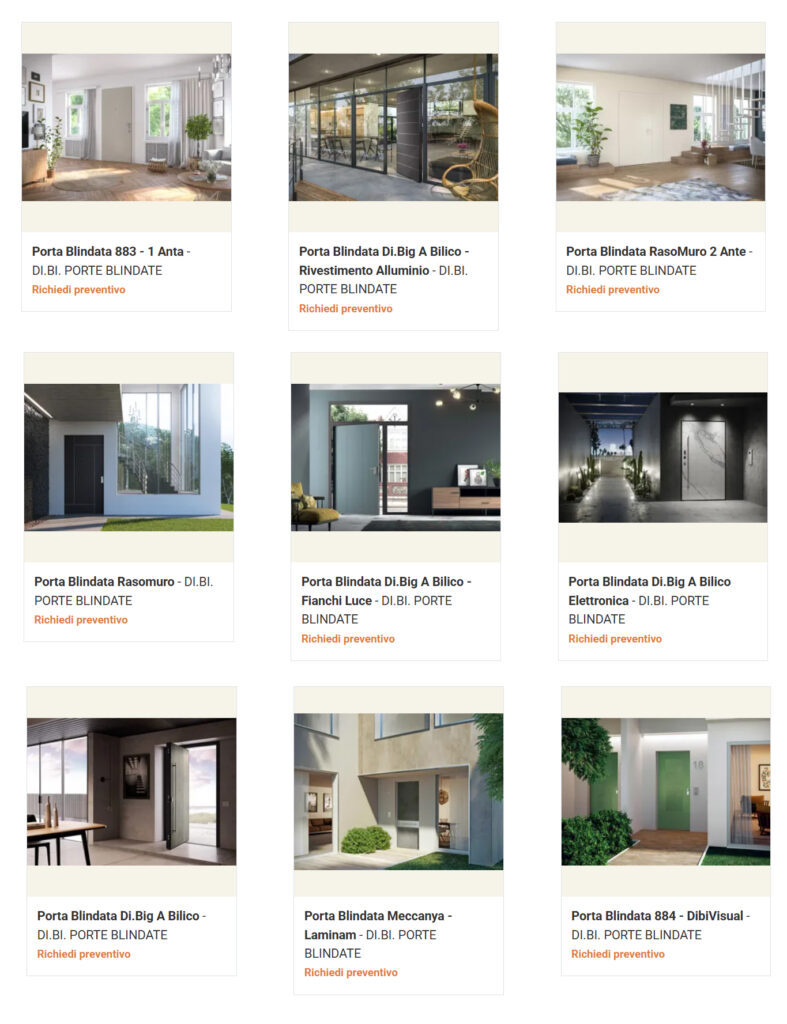 anteprima catalogo prodotti 2025 collegamento catalogo prodotti di.bi. porte blindate designbest