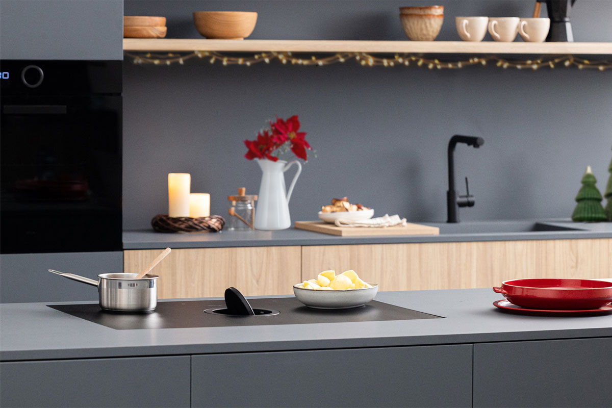 Elica_NikolaTesla_Switch_Glow_Raw_Natale2025 piano cottura nikolatesla